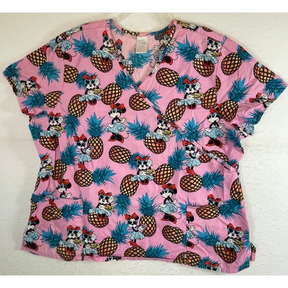 Disney Minnie Mouse & DC Wonder Woman 3XL Scrub Tops Medical Pediatric Nurse Doc - Picture 2 of 11